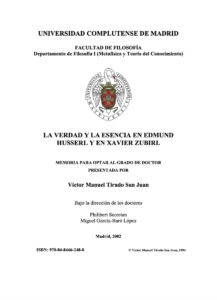 La verdad y la esencia en Edmund Husserl y en Xavier Zubiri